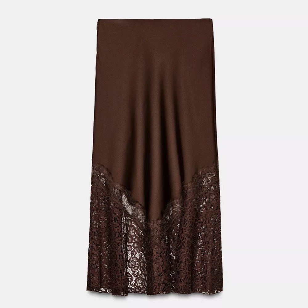 ZARA STUNNING MIDI SKIRT LACE - Picture 10 of 11